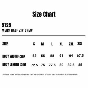 5125_AS_Mens-Half-ZIp-Crew_Size-Chart