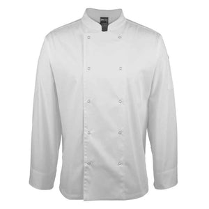 5CJL_JB'S LS SNAP BUTTON CHEFS JACKET-White