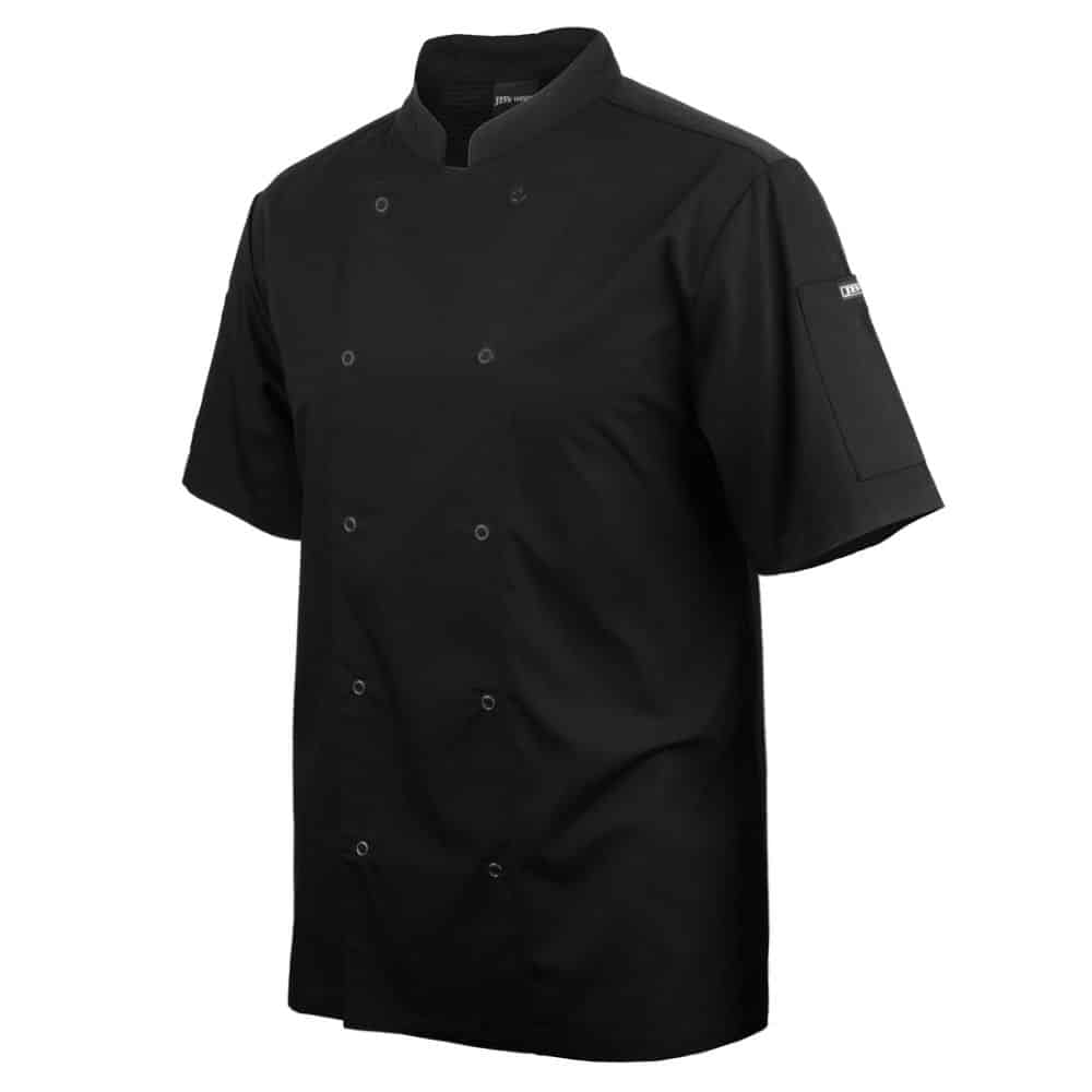 5CJS_JB'S SS SNAP BUTTON CHEFS JACKET-Black-side