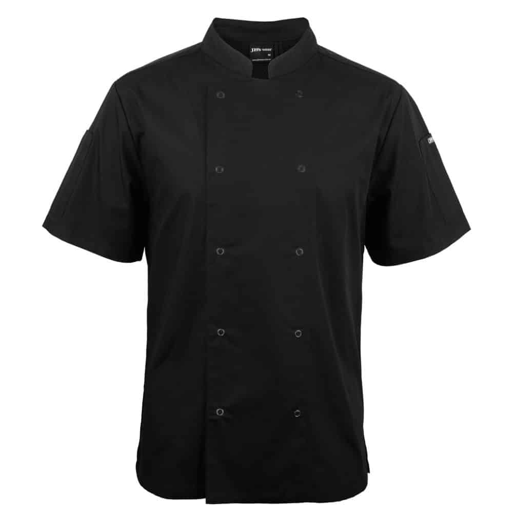 5CJS_JB'S SS SNAP BUTTON CHEFS JACKET-Black