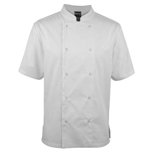 5CJS_JB'S SS SNAP BUTTON CHEFS JACKET-White