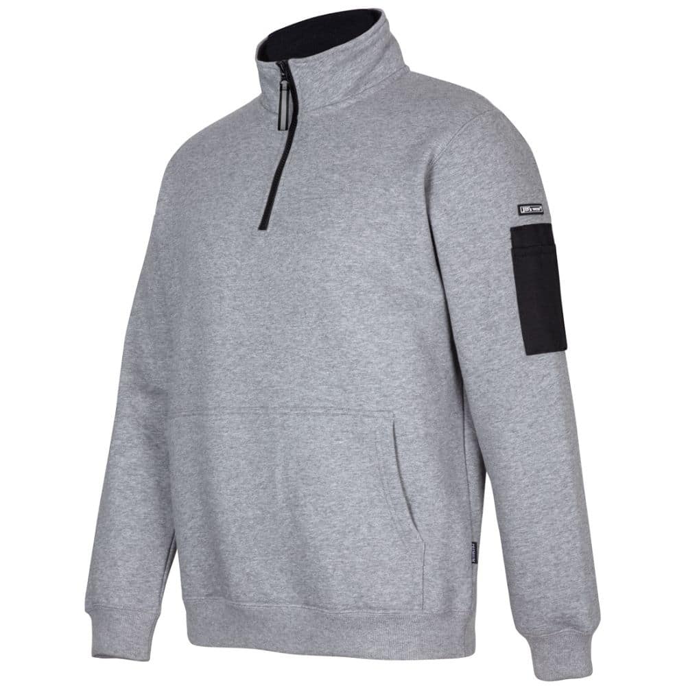 6CHF-JB'S 350 PREMIUM TRADE 12 ZIP FLEECE-13% Marle-Black-Side