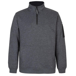 6CHF-JB'S 350 PREMIUM TRADE 12 ZIP FLEECE-Charcoal Marle-Black