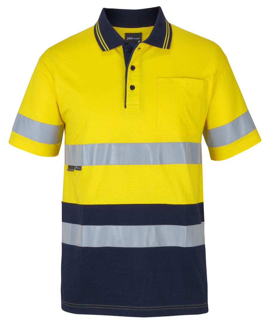 JB 6DCPS Hi Vis (D+N) S/S Cotton Polo