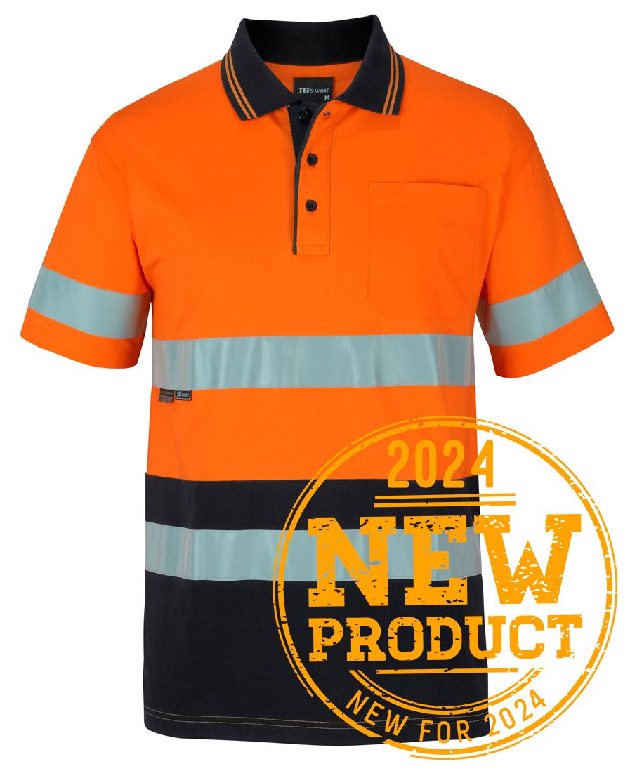 JB 6DCPS Hi Vis (D+N) S/S Cotton Polo