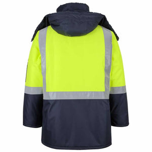 6DFJ_JB'S HI VIS (D+N) FREEZER JACKET_Lime Navy-back