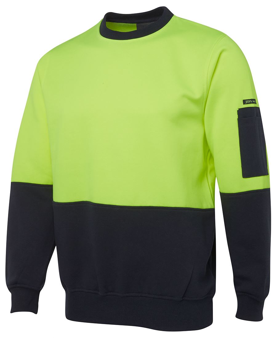 JB 6HVCN HI VIS FLEECY CREW