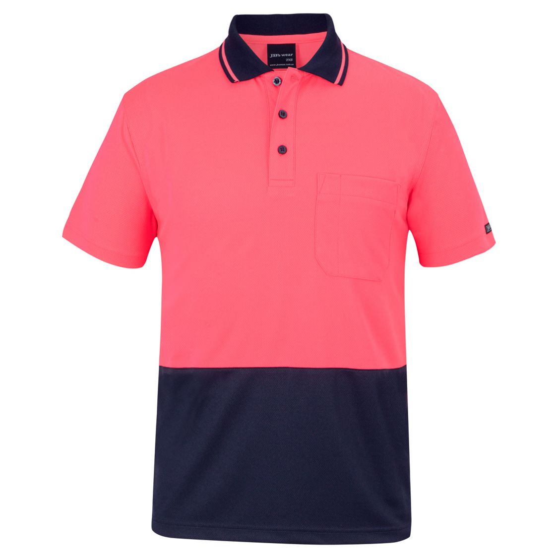 JB 6HVNC Adults and Kids Hi Vis Non Cuff Traditional Polo