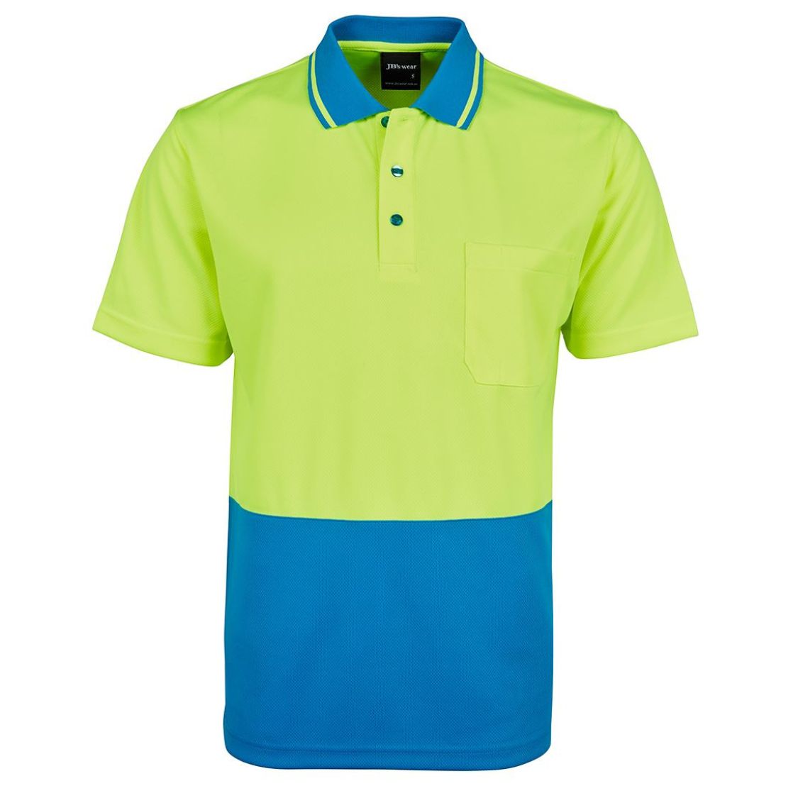 JB 6HVNC Adults and Kids Hi Vis Non Cuff Traditional Polo