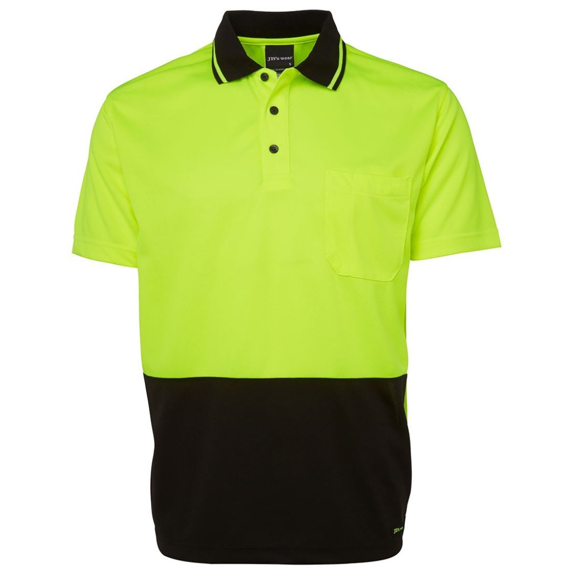 JB 6HVNC Adults and Kids Hi Vis Non Cuff Traditional Polo