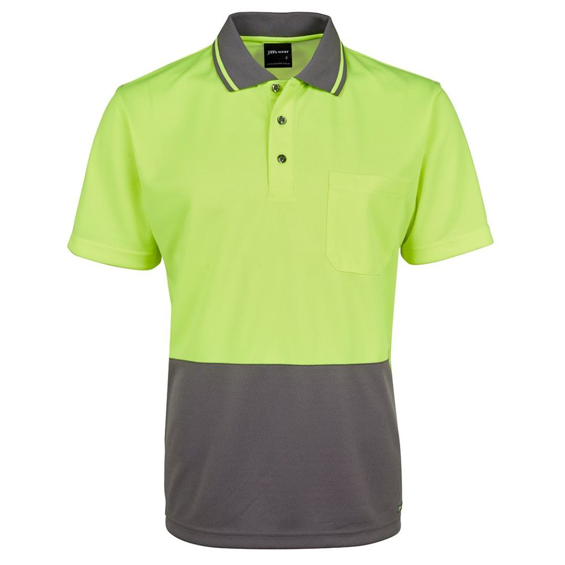 JB 6HVNC Adults and Kids Hi Vis Non Cuff Traditional Polo