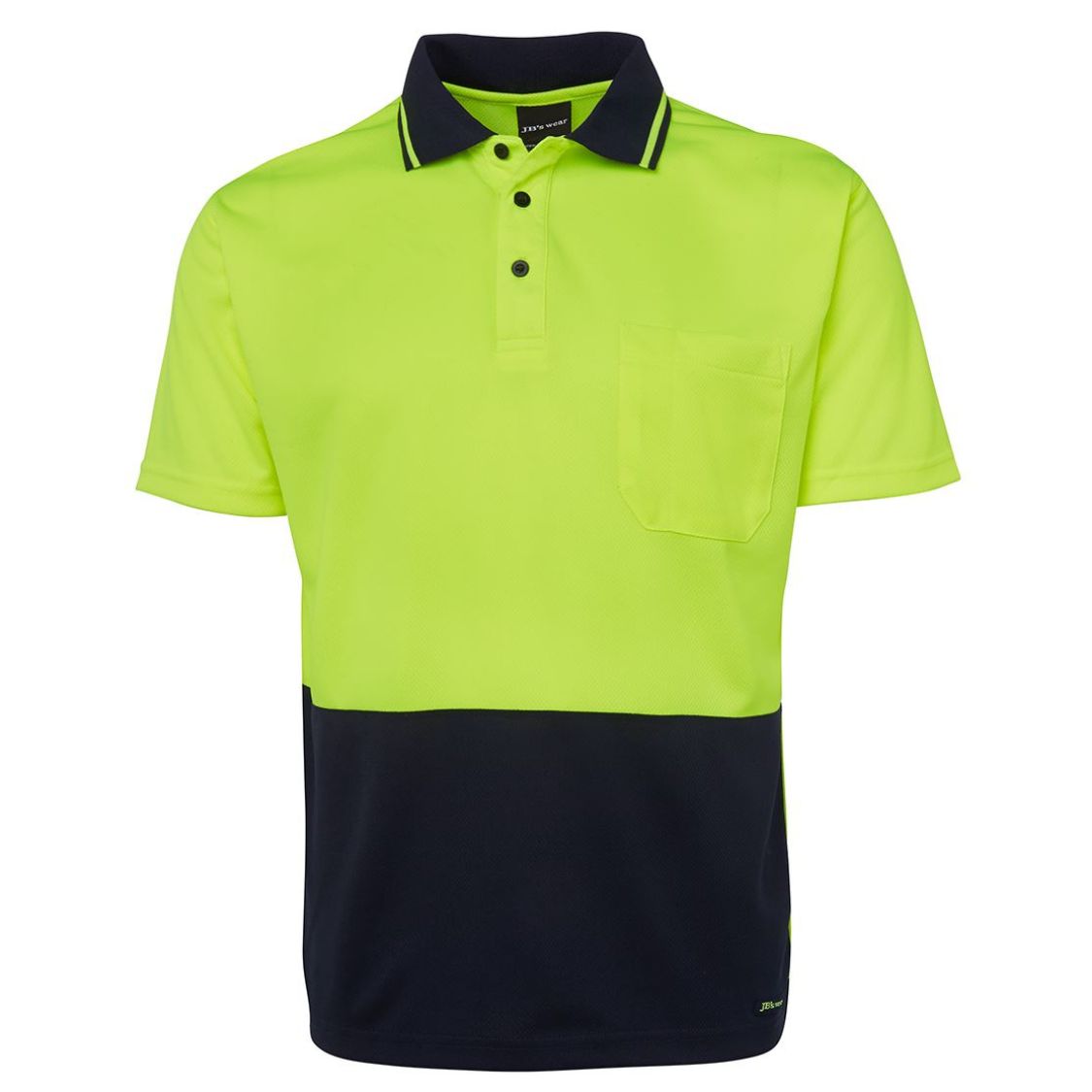 JB 6HVNC Adults and Kids Hi Vis Non Cuff Traditional Polo