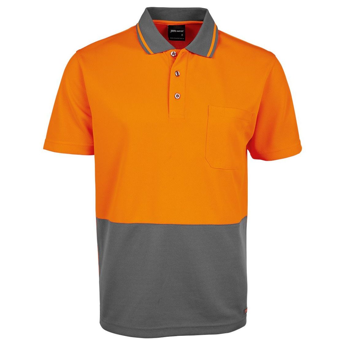 JB 6HVNC Adults and Kids Hi Vis Non Cuff Traditional Polo