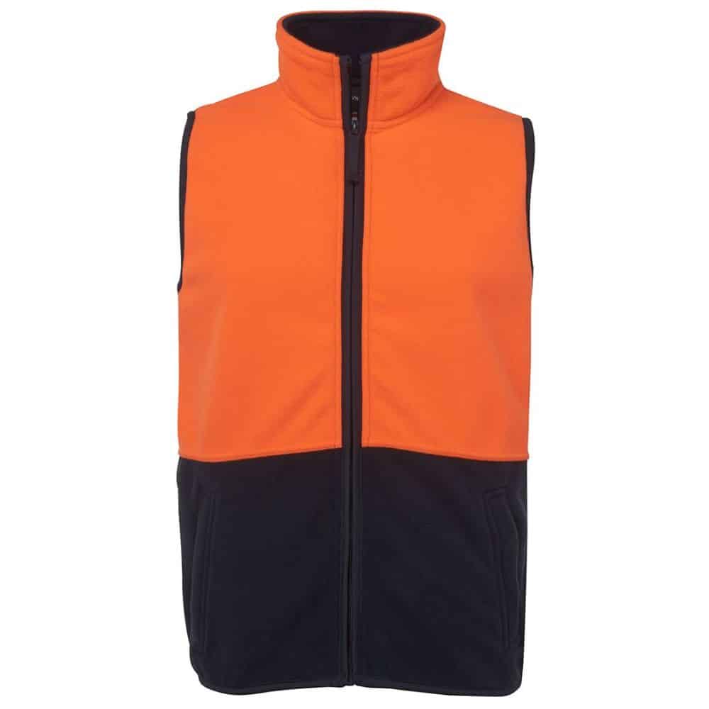 6HVPV_HI-VIS-POLAR-VEST-Orange-Navy