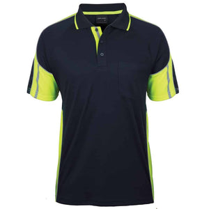 6SPPS_JB'S SS STREET PANEL POLO-Navy-Lime