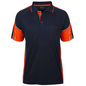 6SPPS_JB'S SS STREET PANEL POLO-Navy-Orange