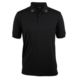 7S4P_PODIUM 4 STRIPE SS STRETCH POLO-Black-Charcoal