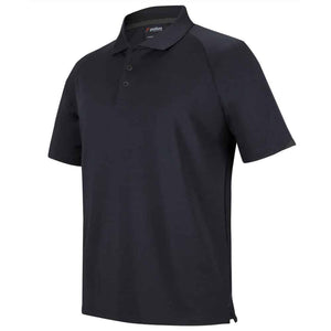 7STC-PODIUM CONTRAST STRETCH POLO-Black-Charcoal-Side