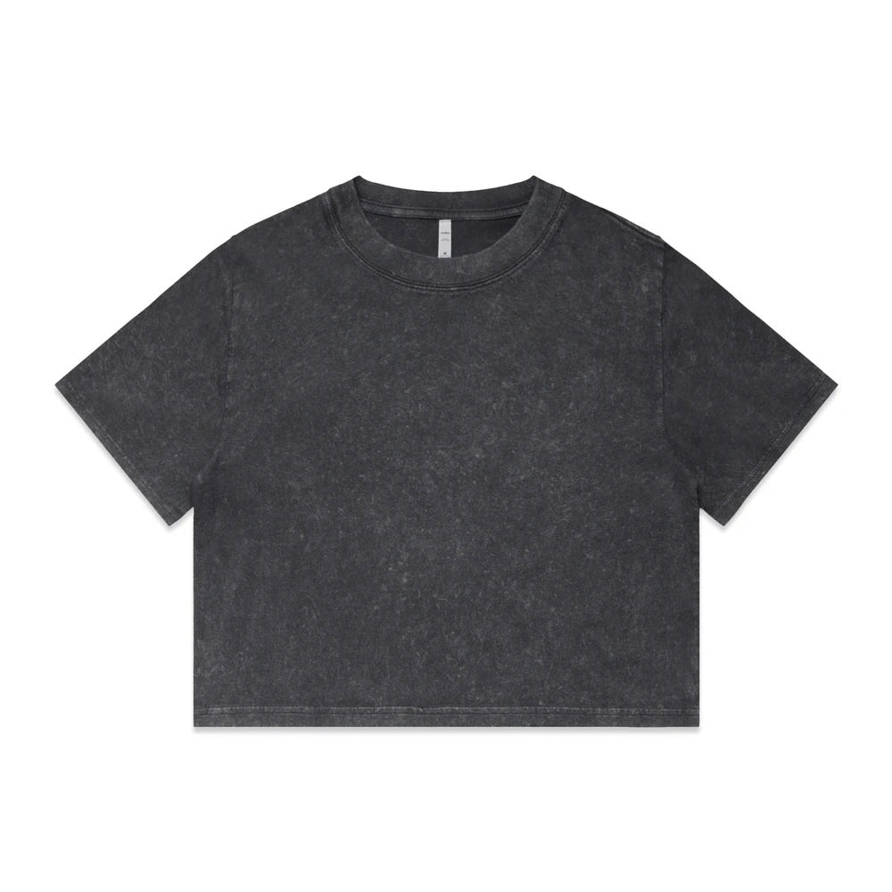 AS Wo's Stone Wash Heavy Crop Tee 4086