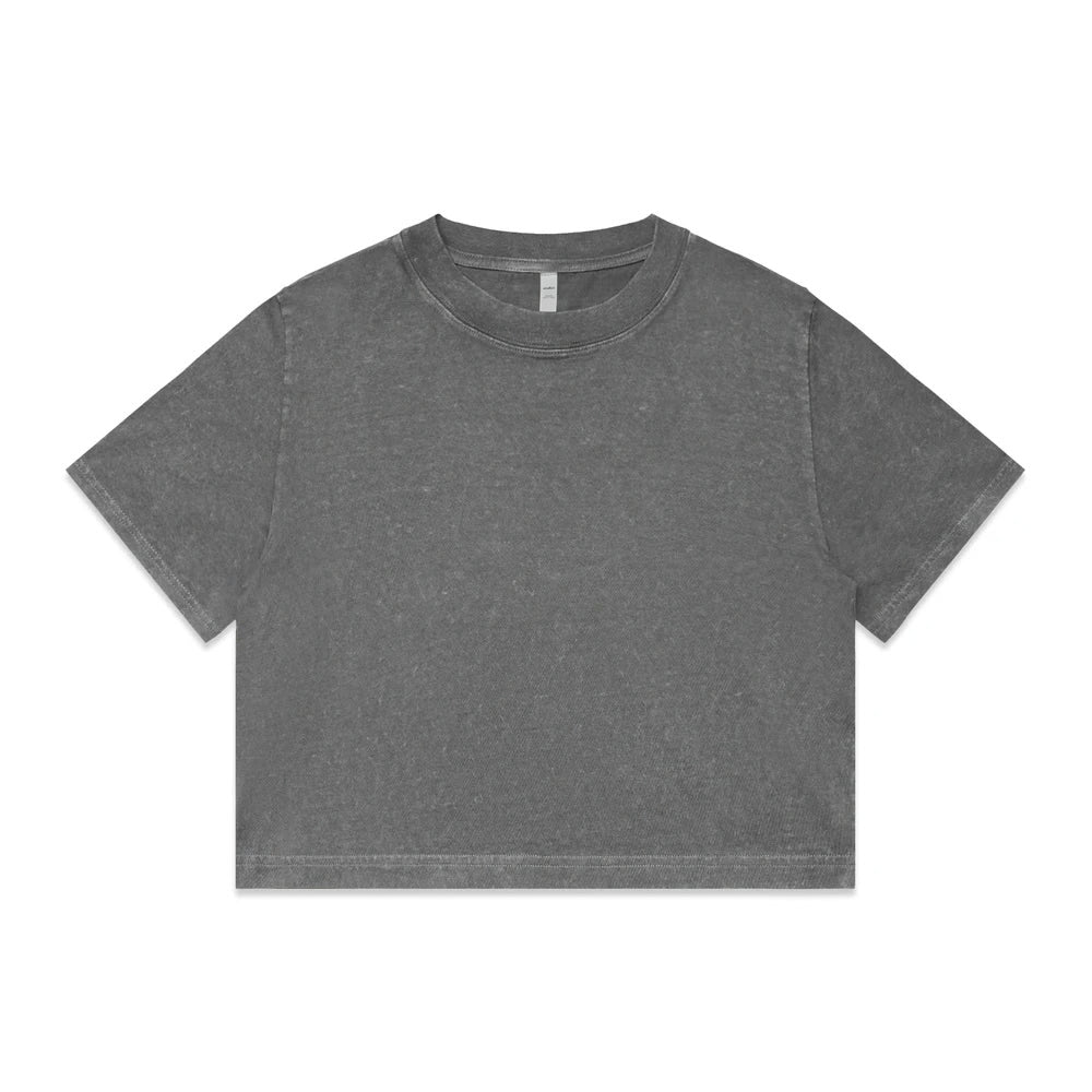 AS Wo's Stone Wash Heavy Crop Tee 4086