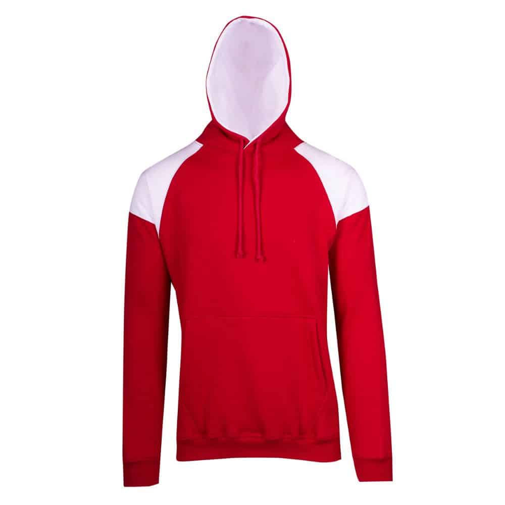 F303HP_Mens-Shoulder-Contrast-Panel-Hoodie-Red-White