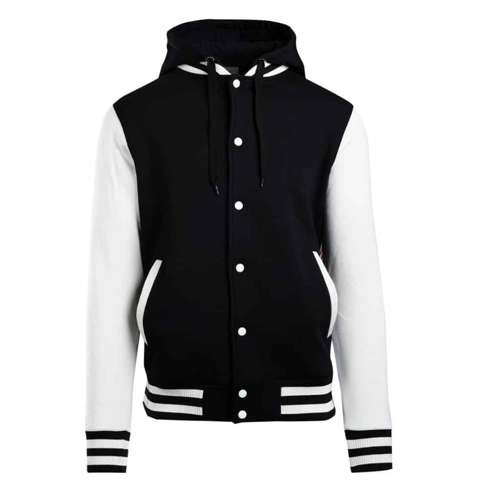 F907HB_Mens-Varsity-Jacket-Hood-Black-White