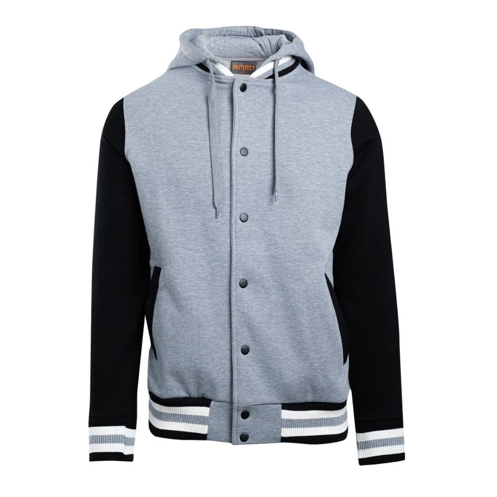 F907HB_Mens-Varsity-Jacket-Hood-Grey-Marl-Black-White