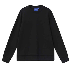 FL05_AIRLAYERED CVC CREW NECK SWEATER Unisex-Black