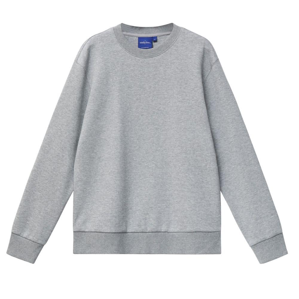 FL05_AIRLAYERED CVC CREW NECK SWEATER Unisex-Grey