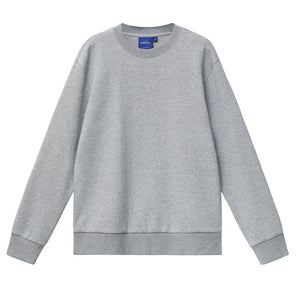 FL05_AIRLAYERED CVC CREW NECK SWEATER Unisex-Grey