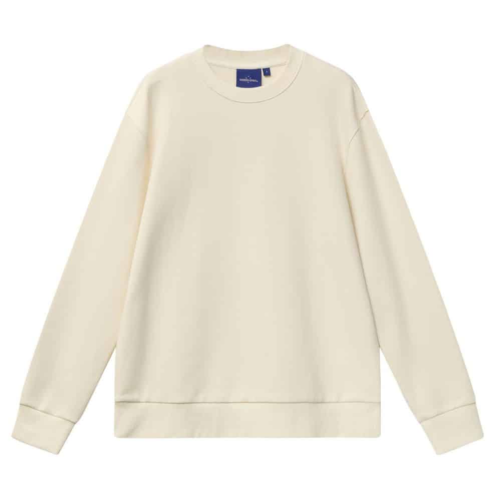 FL05_AIRLAYERED CVC CREW NECK SWEATER Unisex-Natural