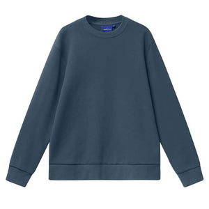 FL05_AIRLAYERED CVC CREW NECK SWEATER Unisex-Slate Blue