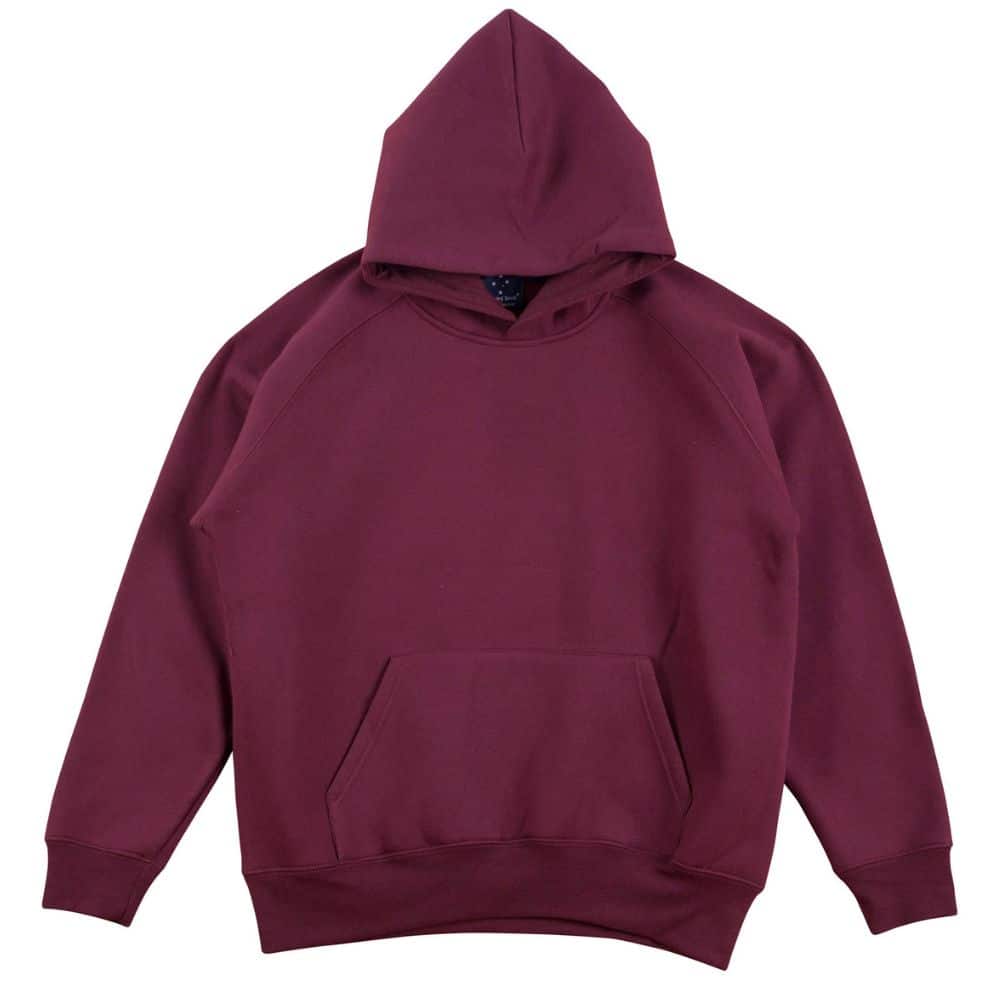 FL07K_WARM-HUG-Kids-Fleece-Hoodie-Maroon