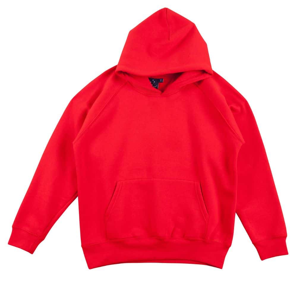 FL07K_WARM-HUG-Kids-Fleece-Hoodie-Red