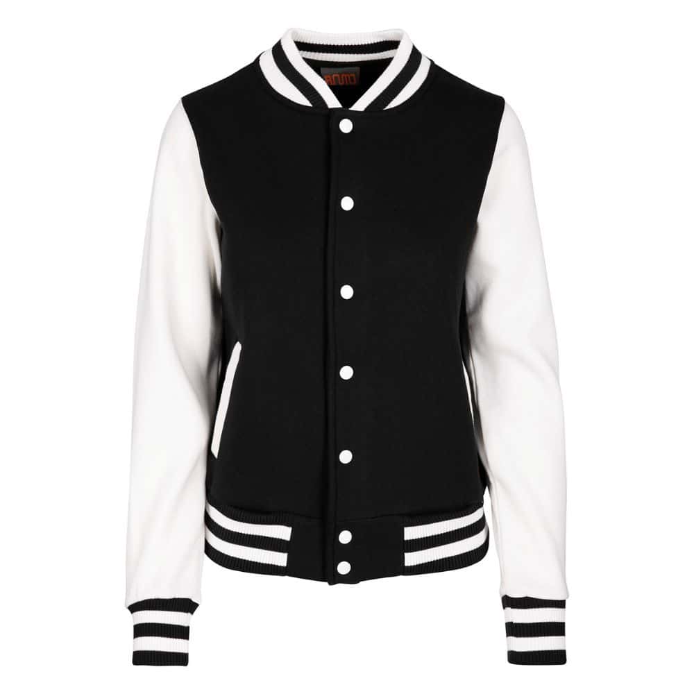 FO96UN_LadiesJunior Varsity Jacket-Blk-Wht