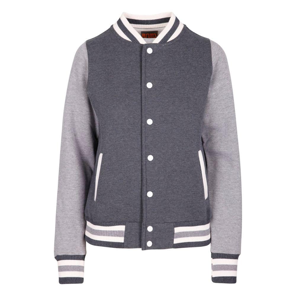 FO96UN_LadiesJunior Varsity Jacket-Dark Marl-GreyMarl