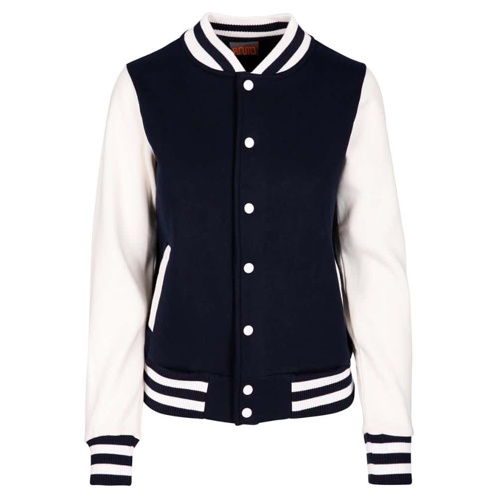 FO96UN_LadiesJunior Varsity Jacket-Navy-White