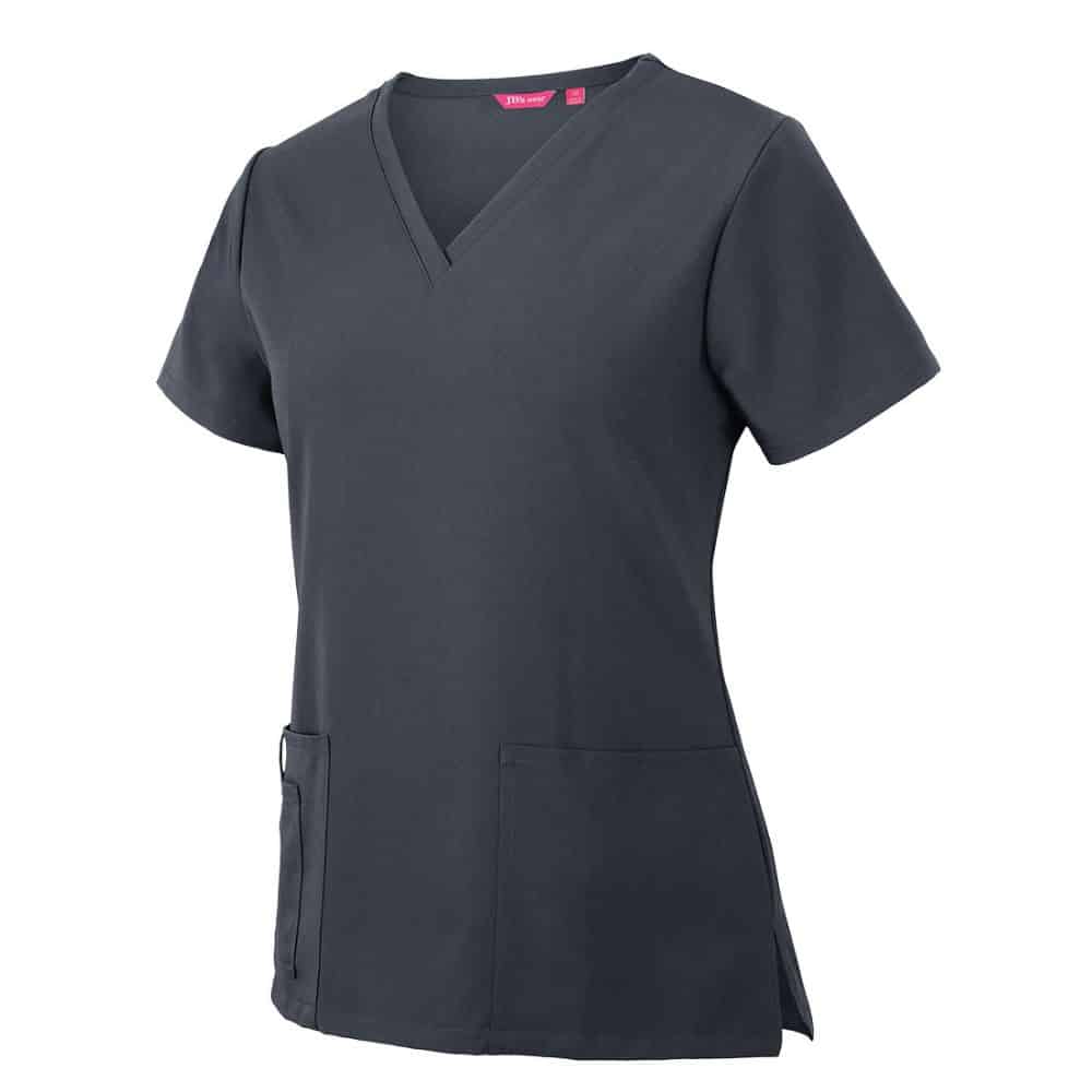 LADIES-NU-SCRUB-TOP-4SNT1-Graphite-side