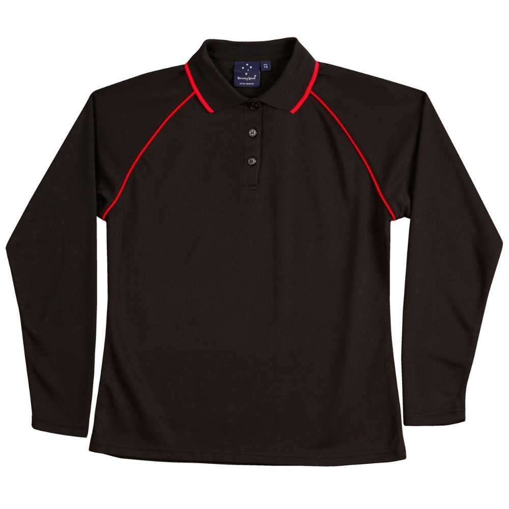 PS44_CHAMPION-PLUS-Ladies_Long-Sleeve-Polo_Black-Red