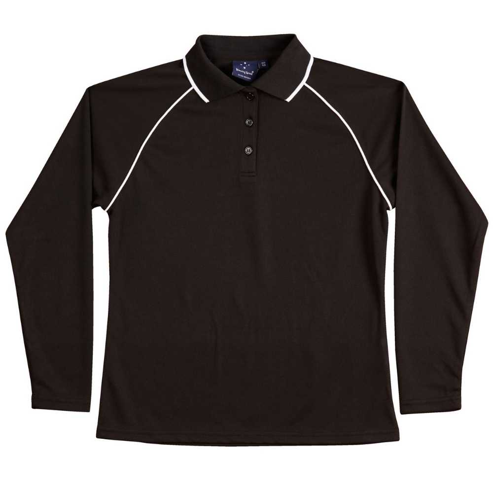 PS44_CHAMPION-PLUS-Ladies_Long-Sleeve-Polo_Black-White