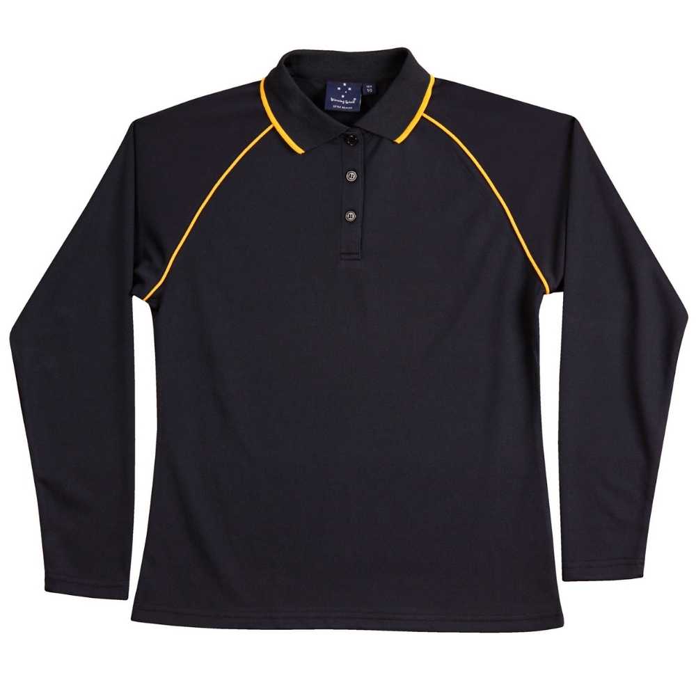 PS44_CHAMPION-PLUS-Ladies_Long-Sleeve-Polo_Navy-Gold