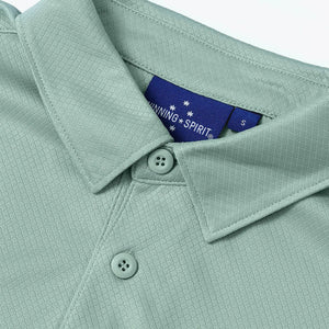 PS95_SUSTAINABLE JACQUARD KNIT POLO Men's-Soft Mint-collar