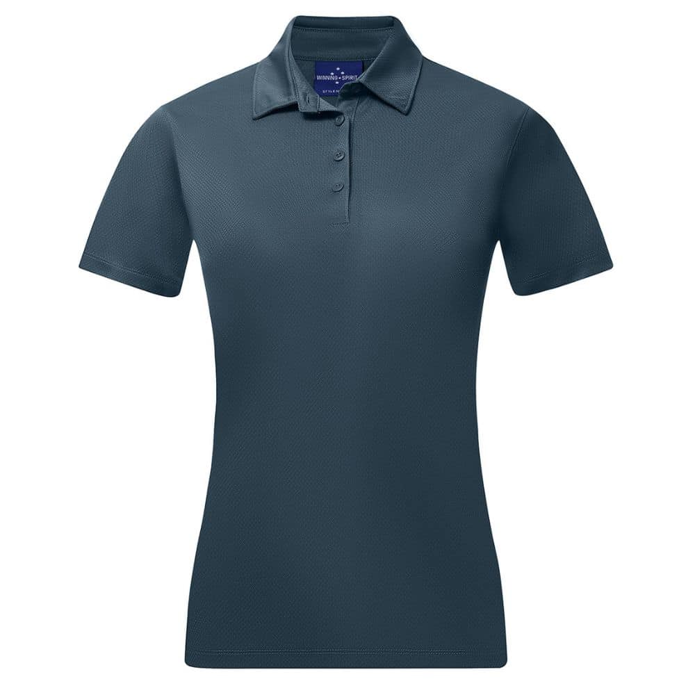 PS96_SUSTAINABLE JACQUARD KNIT POLO Ladies-Slate Blue