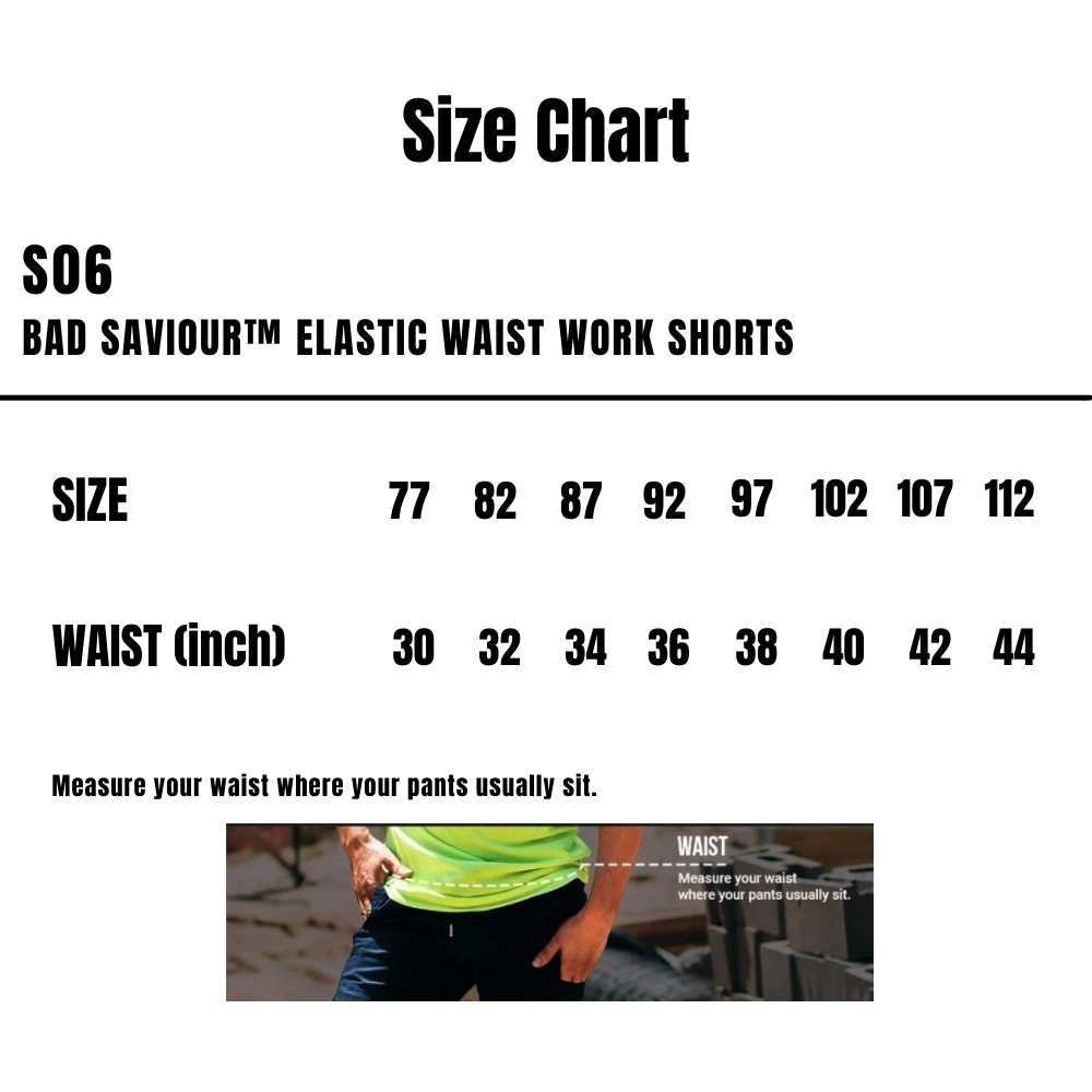 S06_Bad-Saviour-Elastic-Waist-Work-Shorts_Size-Chart
