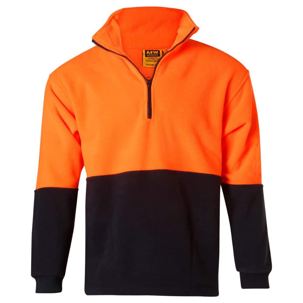 SW07_HI-VIS 2 TONE POLAR FLEECE-FluoroOrange Navy