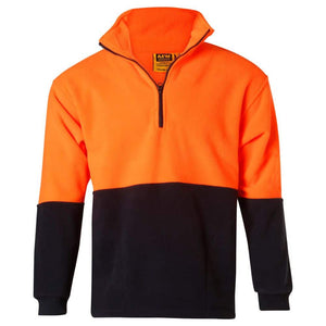 SW07_HI-VIS 2 TONE POLAR FLEECE-FluoroOrange Navy