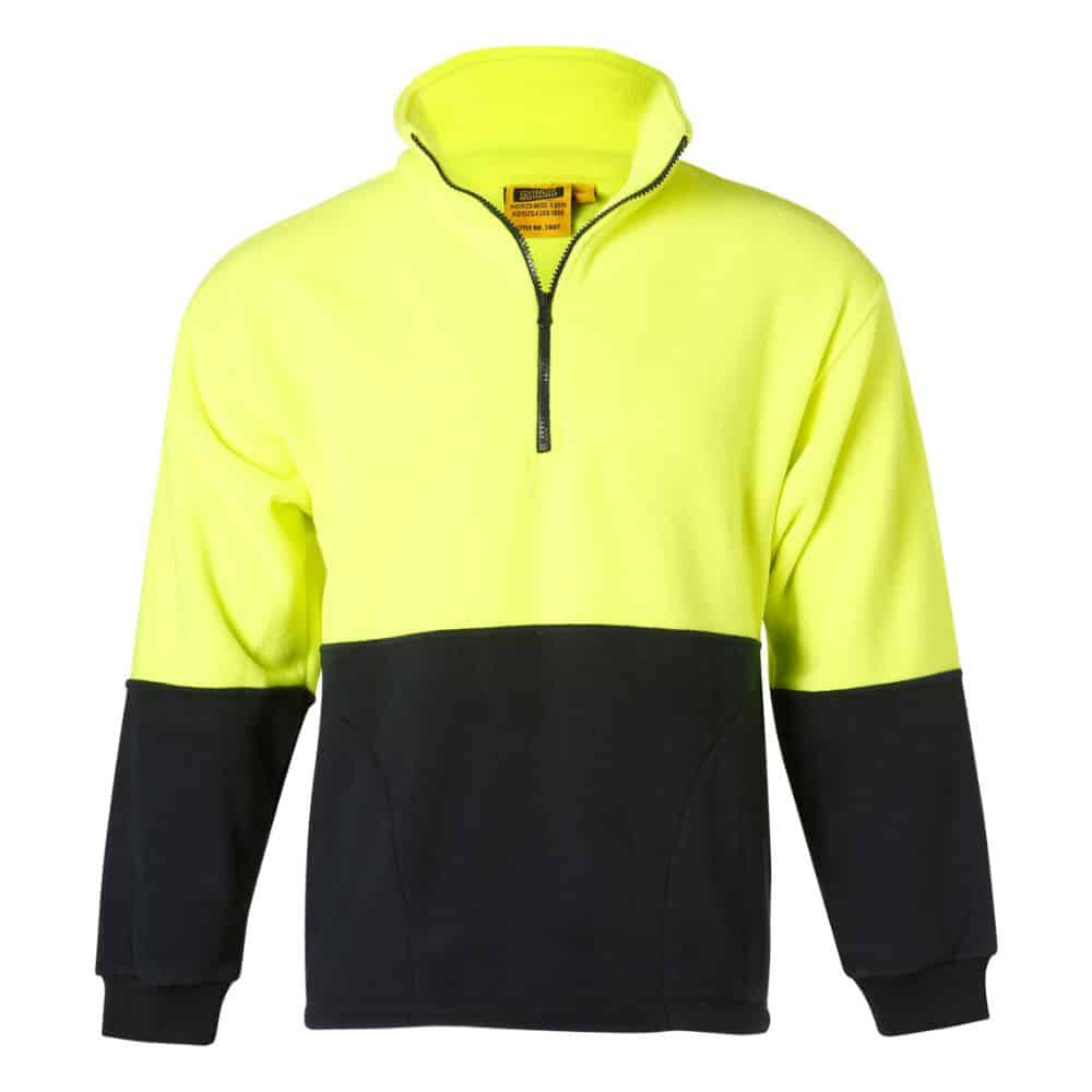 SW07_HI-VIS 2 TONE POLAR FLEECE-FluoroYellow Navy