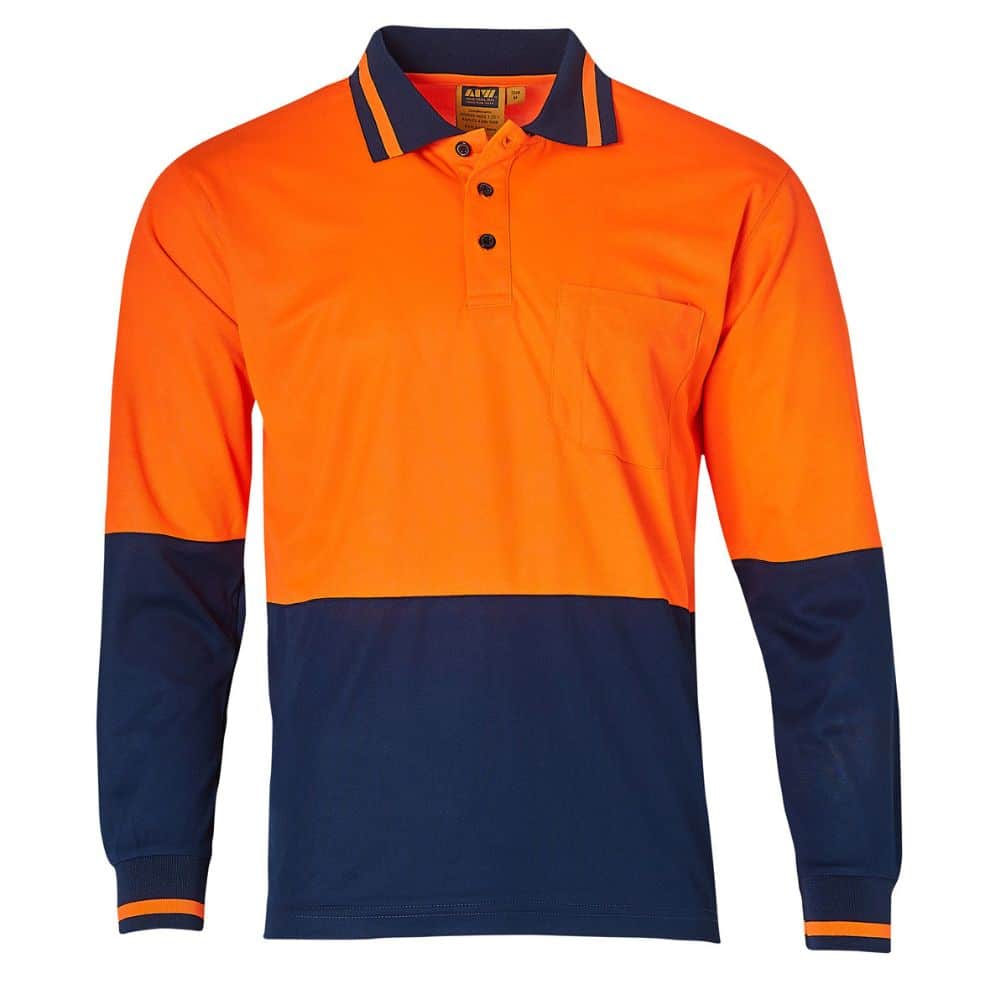 SW11 SAFETY POLO-FluoroOrange Navy