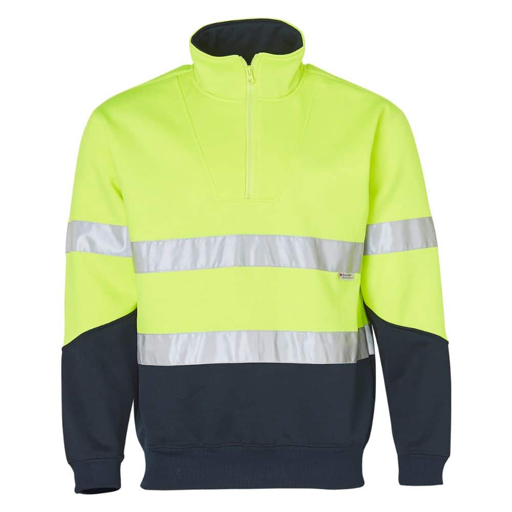 SW14_HI-VIS LONG SLEEVE FLEECE SWEAT-Yellow Navy