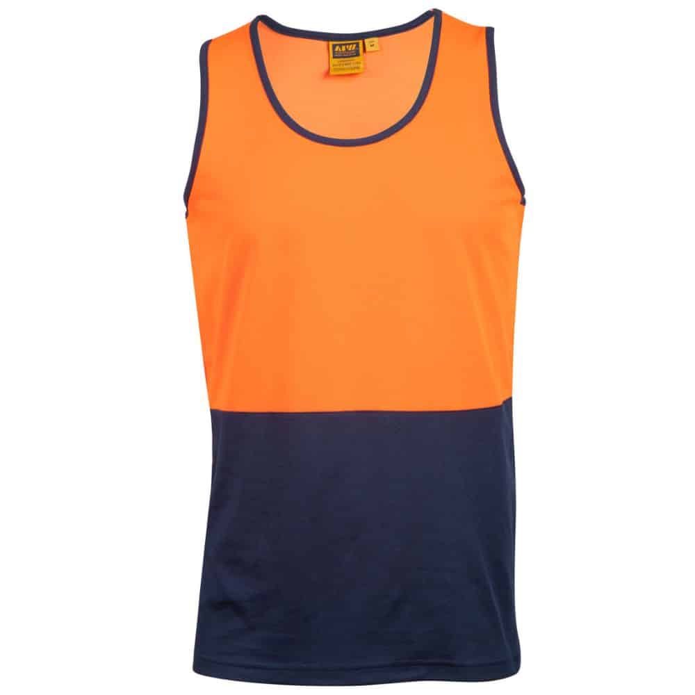 SW15_Hi-Vis-SAFETY-SINGLET-FluoroOrange-Navy